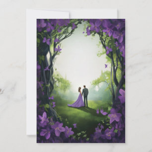 Rose violet Invitations de mariage : Élégance flor