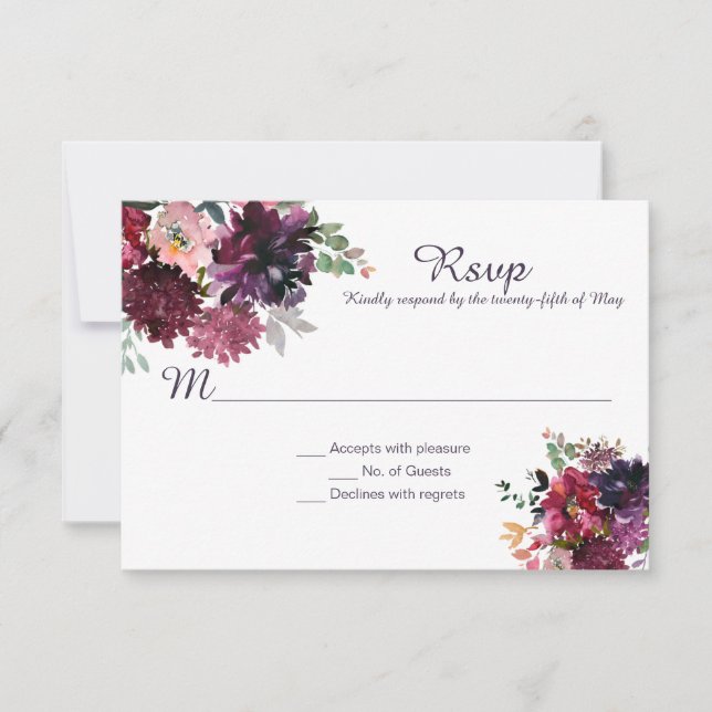 Rose Violet Mauve Rose Rouge Feuillage RSVP (Devant)