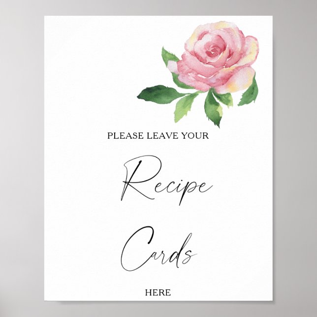 Rose - Votre carte de recette ici Affiche (Devant)