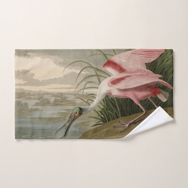 Roseate Spoonbill from Audubon's Birds of America (Serviette à main)