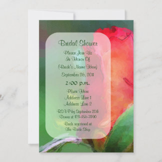 Rosebud Aquarelle rouge Invitation de Fêtes des ma