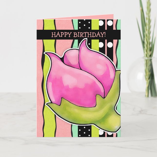 Rosebud Joy color Carte d'anniversaire (Devant)