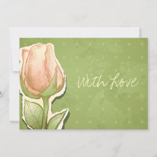 Rosebud vintage en vert, invitation