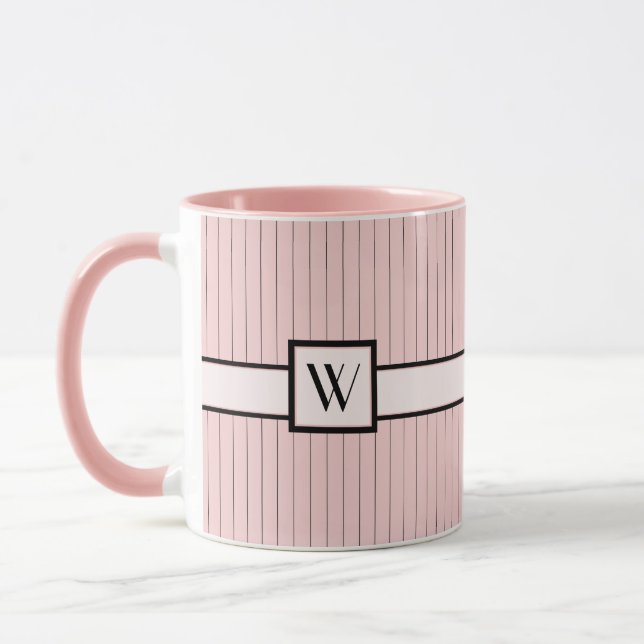 Rosée avec Mug à rayures noires (Gauche)