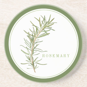 ROSEMARIN FRAIS Dessous de verre en grès rond +tex