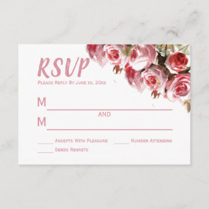 Roses antiques - Mariage carte RSVP 3" x 5"