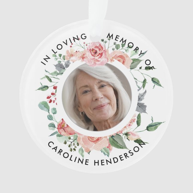 Roses aquarelles roses en mémoire affectueux Photo (devant)