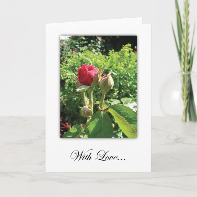Roses avec la carte de voeux d'amour (Devant)