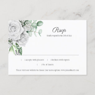 Roses blanches Eucalyptus Lattice RSVP