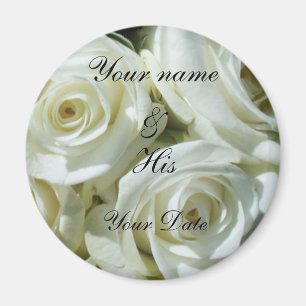 ROSES BLANCHES MARIAGE MAGNET