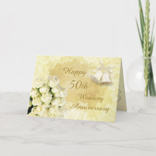 Roses blancs, carte d'anniversaire de mariage de