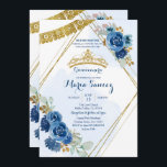 Roses bleu marine Mis Quince Invitation<br><div class="desc">Invitation de Mis Quince Roses de la MarineMis Quince Anos,  15e anniversaire, </div>