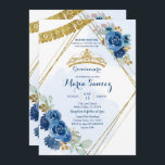 Roses bleu marine Mis Quince Invitation<br><div class="desc">Invitation de Mis Quince Roses de la MarineMis Quince Anos,  15e anniversaire, </div>