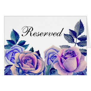Roses bleues et violettes. Panneau de réservation