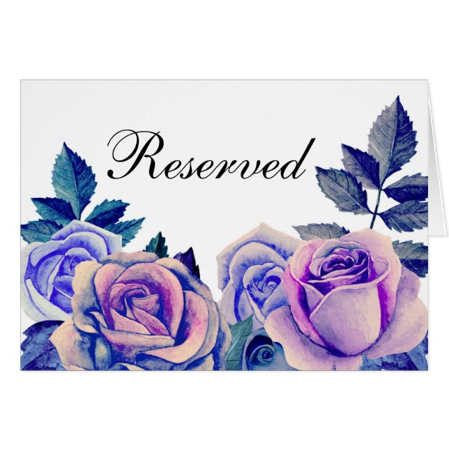 Roses bleues et violettes. Panneau de réservation  (Devant Horizontal)
