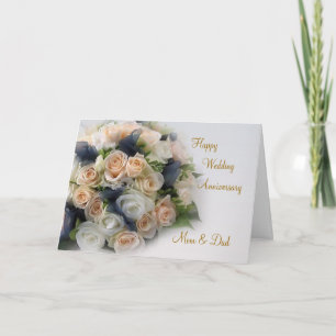 Roses, carte d'anniversaire de mariage pour la