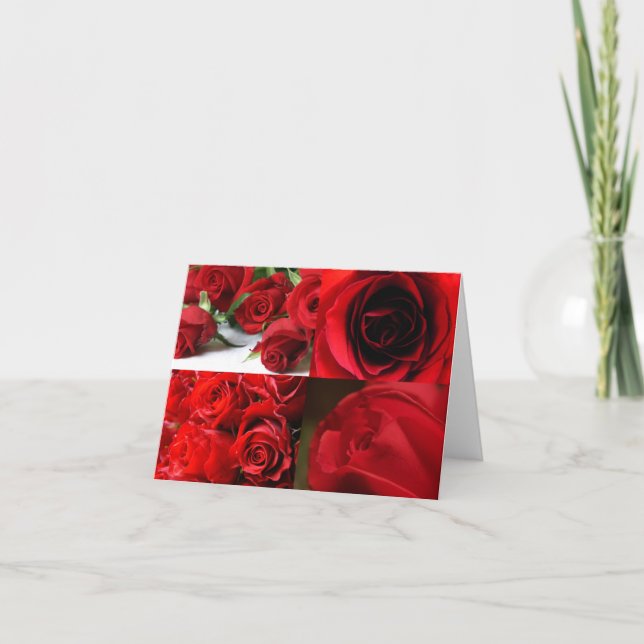 Roses cartes pour notes-Fleurs-Rouge (Devant)