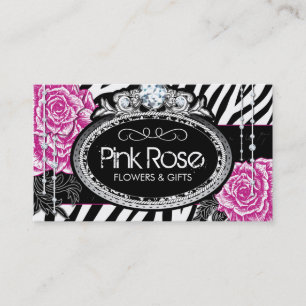 Roses chics minables sur des cartes de visite de