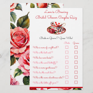 Roses & Coeurs Jeu de douche Quiz Couple