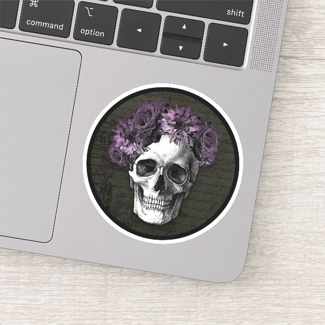 Roses crâne et violet | stickers & autocollants ro (Détail)
