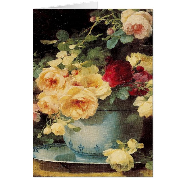 Roses dans un Blue Bowl (Devant)