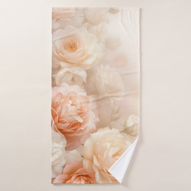 Roses d'aquarelle Blush 3 D (Serviette de bain)