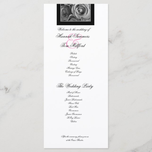 ROSES d'ARGENT et programme de mariage de la LACE  (Devant)