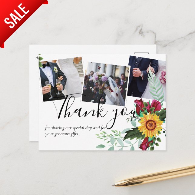 Roses de Bourgogne Tournesols PHOTO Carte de remer (Créateur téléchargé)