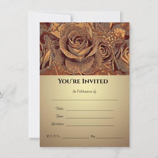 Roses de bronze - Invitation (Devant)