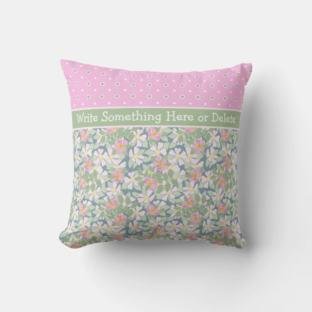Roses de chiens sur Polkas de marine sur Coussin r (Recto)