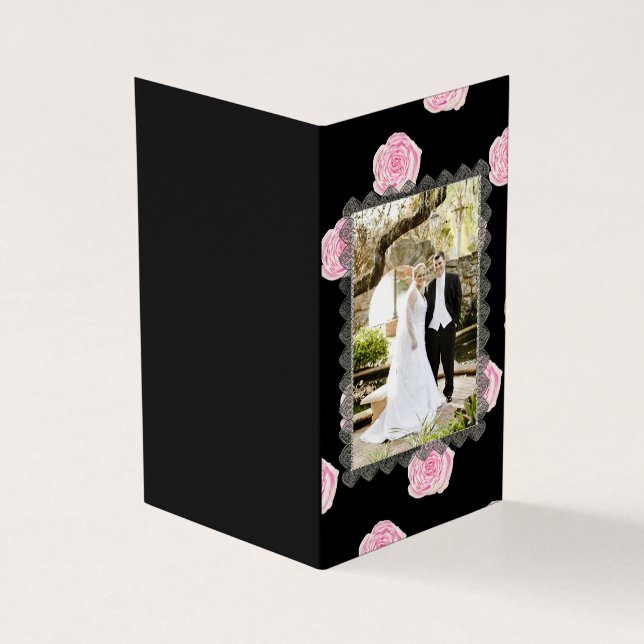 Roses de chou rose et Mariage de dentelle noire (Outside)