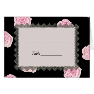 Roses de chou rose et Mariage de dentelle noire Ca