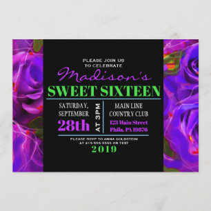 ROSES DE COULEUR D'EAU Invitation au Sweet sixteen