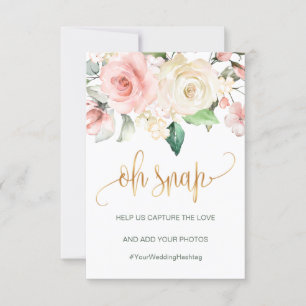 roses de crème rose Oh snap sign/hashtag carte mar