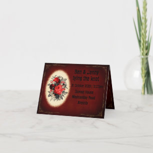 Roses de goth et cadre - faire-part de mariage