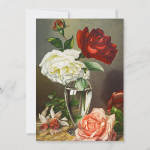 Roses de jardin anciennes dans un vase en verre
