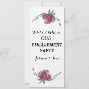Roses de la carte d'invitation de la partie d'enga