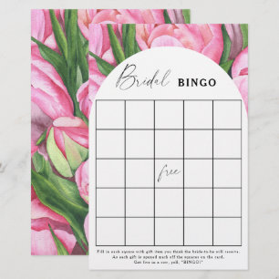 Roses de pivoine - jeu de bingo de douche nuptiale