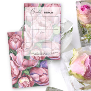 Roses de pivoine - jeu de bingo de douche nuptiale