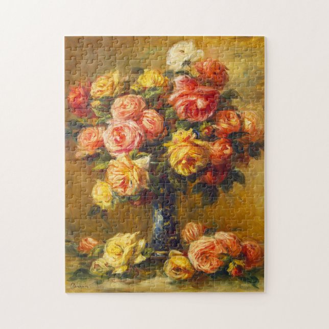 Roses de Renoir dans un puzzle de vase (Vertical)