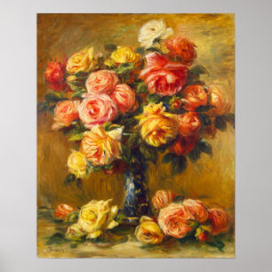 Roses de Renoir dans une affiche de vase