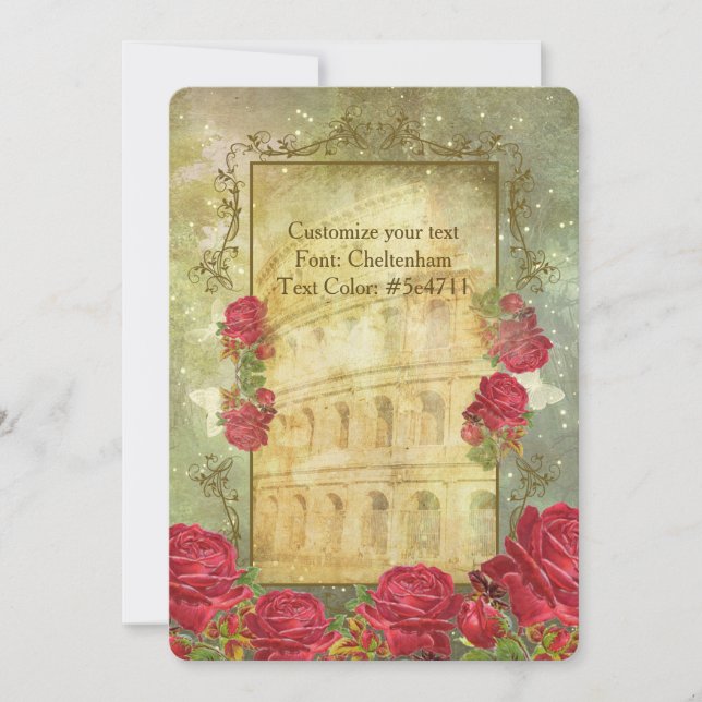 ROSES DE ROME II ~ Carte d'invitation (Devant)