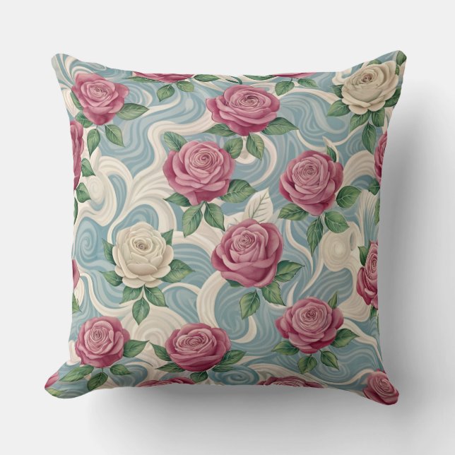 Roses de style vitage d'été Conception Coussin Kis (Recto)