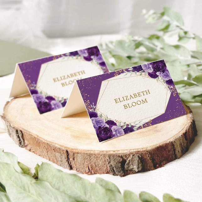 Roses de table en or violet Lilac Place Cartes (Créateur téléchargé)