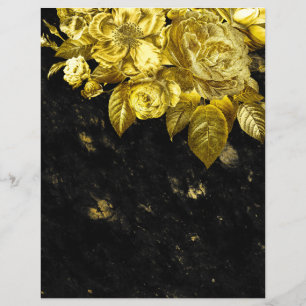 Roses d'or et papier à gratter en marbre noir
