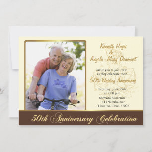 Roses dorées - Invitation pour les 50 ans de maria