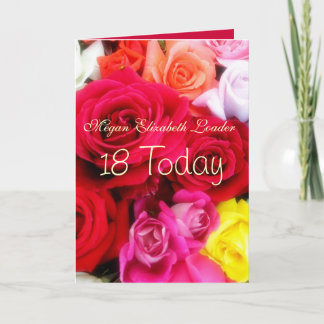 Roses doués 18e anniversaire Carte photo