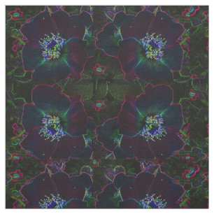 Roses électriques tissu Abstrait