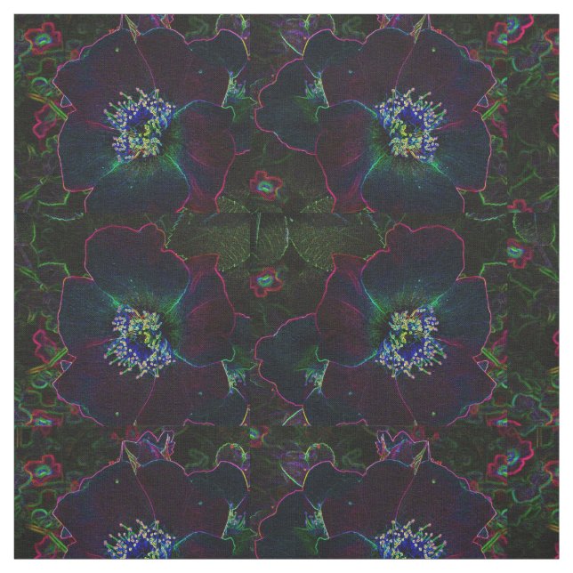 Roses électriques tissu Abstrait (Échantillon)