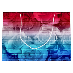 Roses en briques 11 Rouge Blanc Bleu - Grand sac c